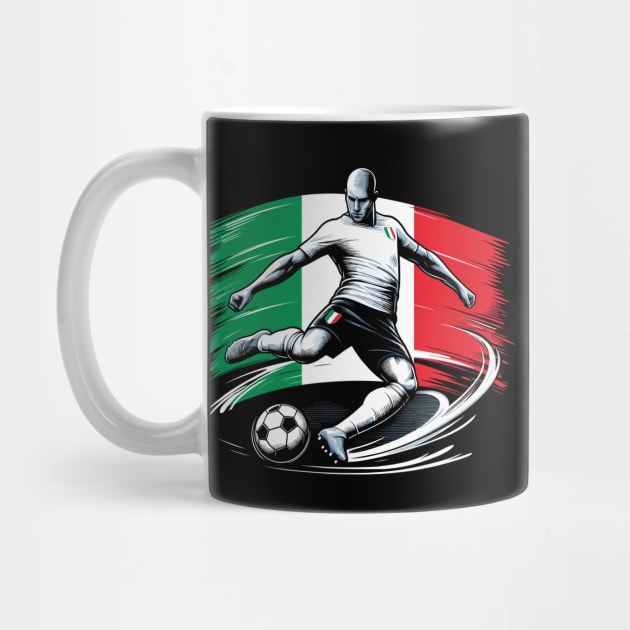 Dynamic Italy Soccer Star in Action - Vector Design by SergioArt